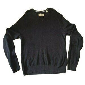 Penguin Mens Black Long Sleeve V-Neck Sweater Size L
